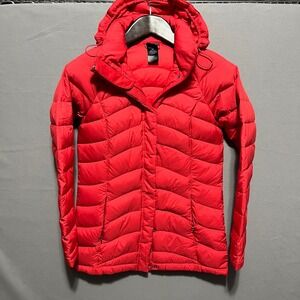 The North Face Gotham 600 Fill Down Hooded Puffer Parka Jacket Red Womens Small
